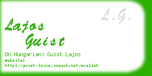 lajos guist business card
